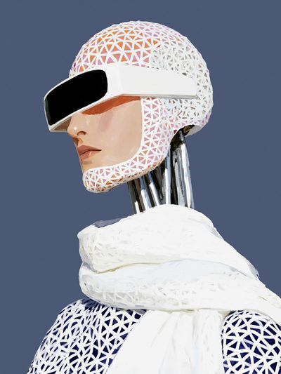 Futuristic Portrait Illustration Poster.