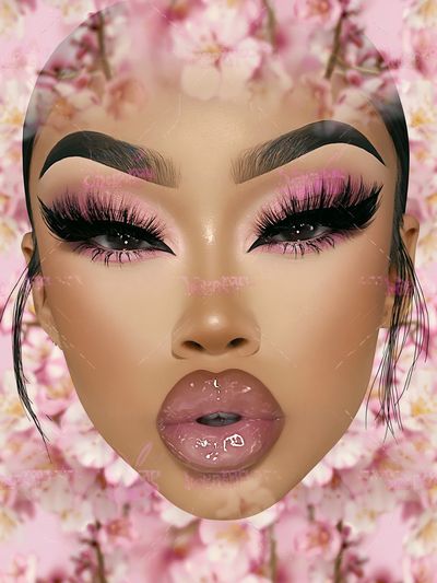 Pink Glam Portrait Illustration Poster. poster
