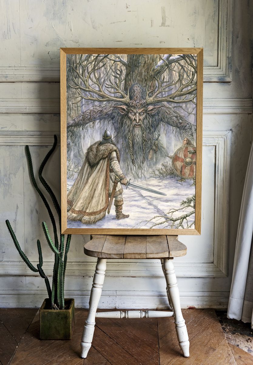 Forest Giant Fantasy Illustration Poster. room preview