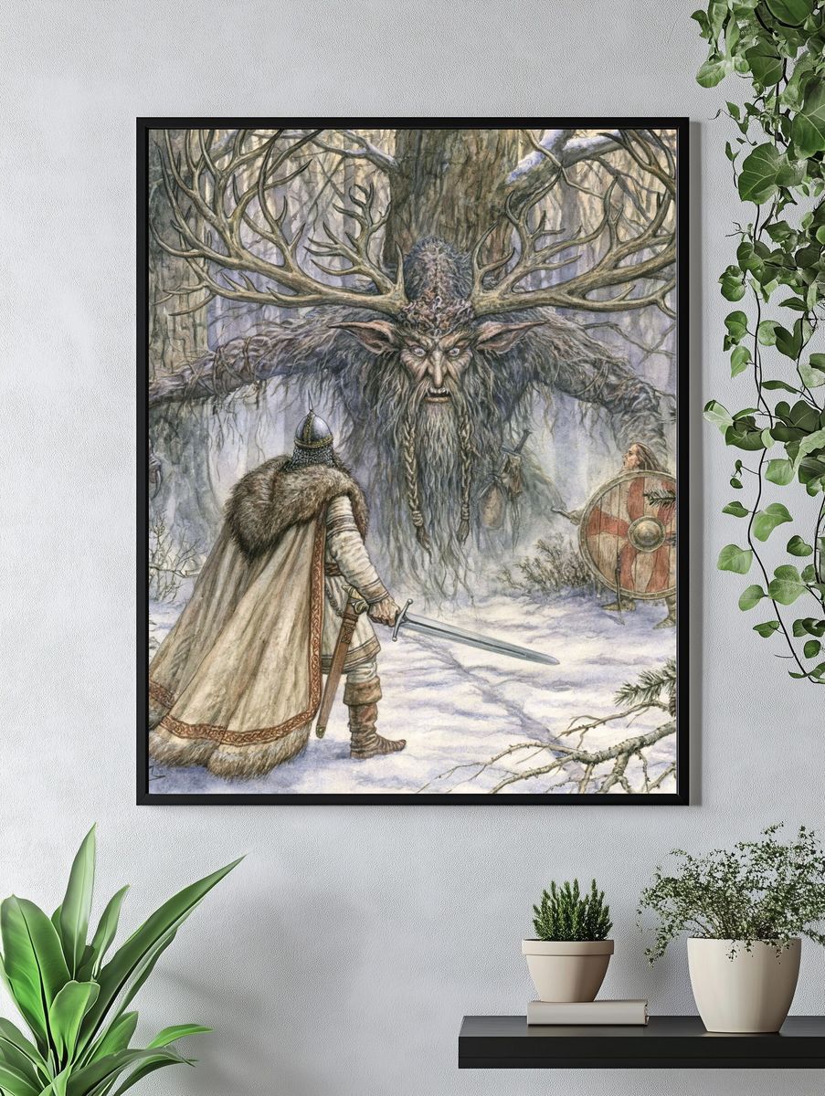 Forest Giant Fantasy Illustration Poster. — room view 4