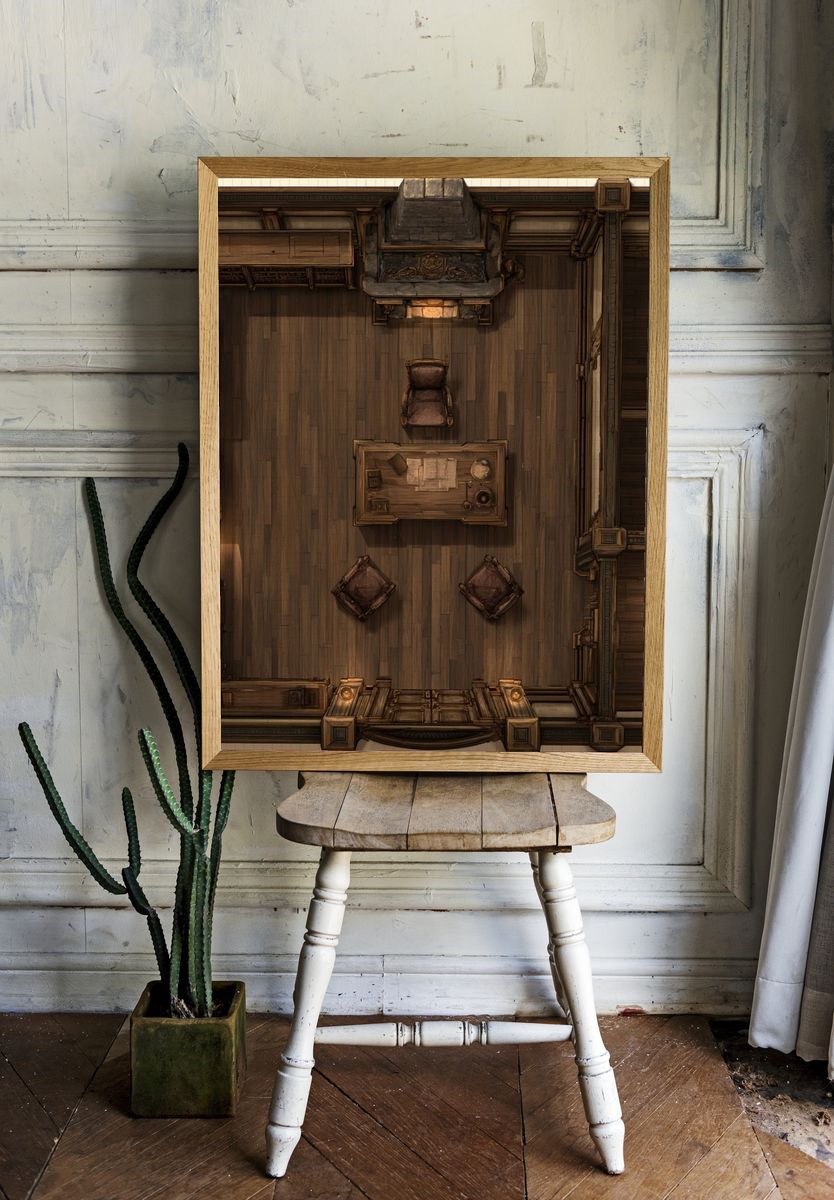 Vintage Study Room Interior Poster. room preview