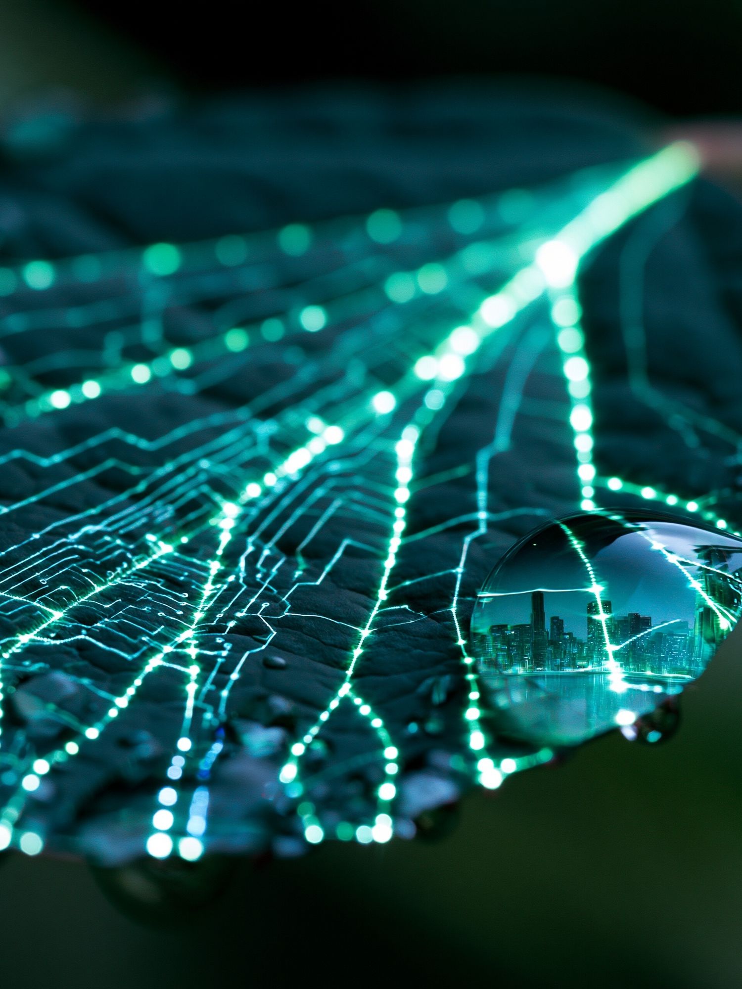 Neon Circuit Reflection Poster. poster detail