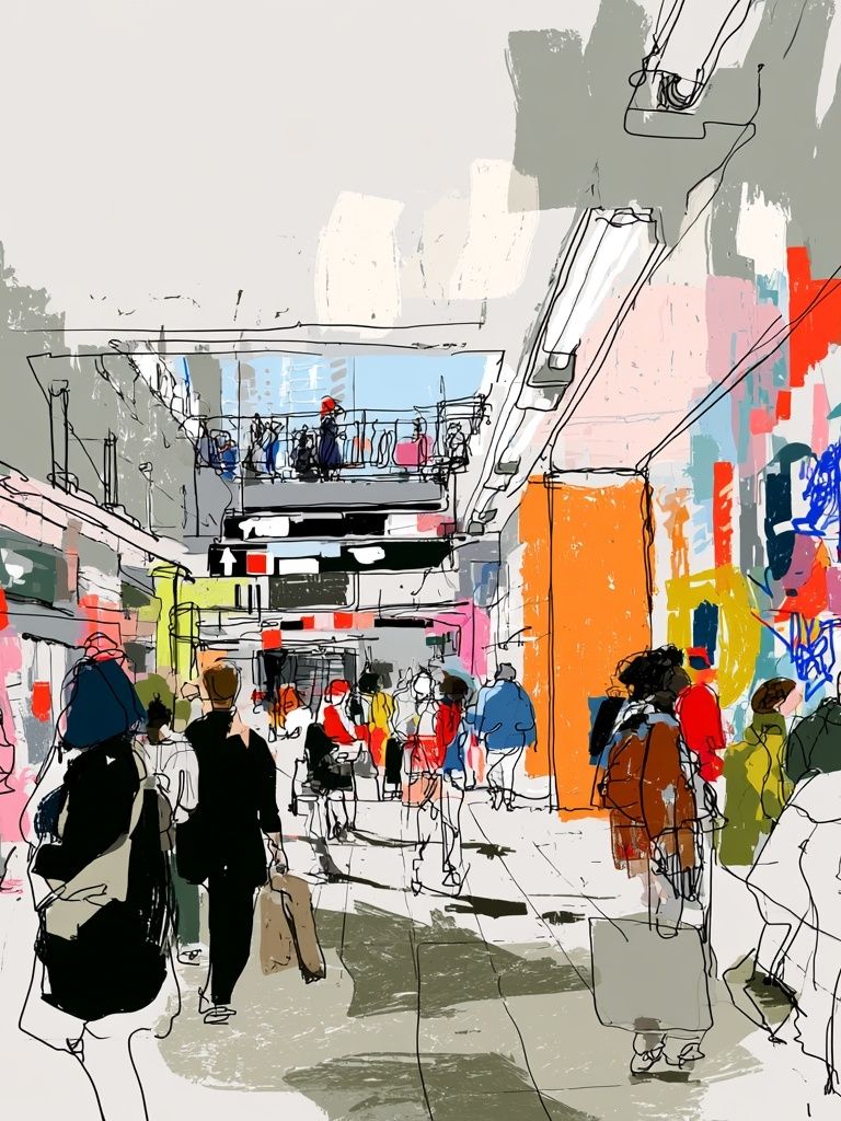 Urban Station Sketch Poster. poster — illustration art