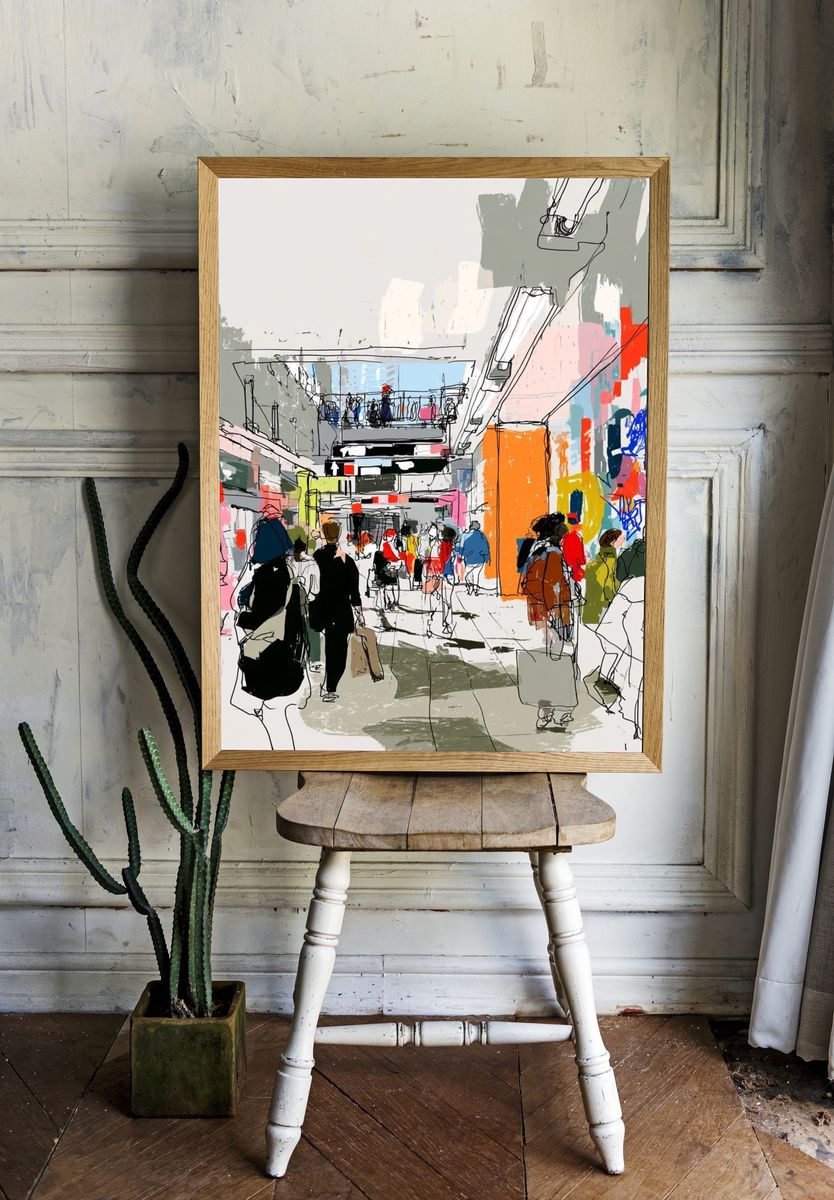Urban Station Sketch Poster. — room view 1