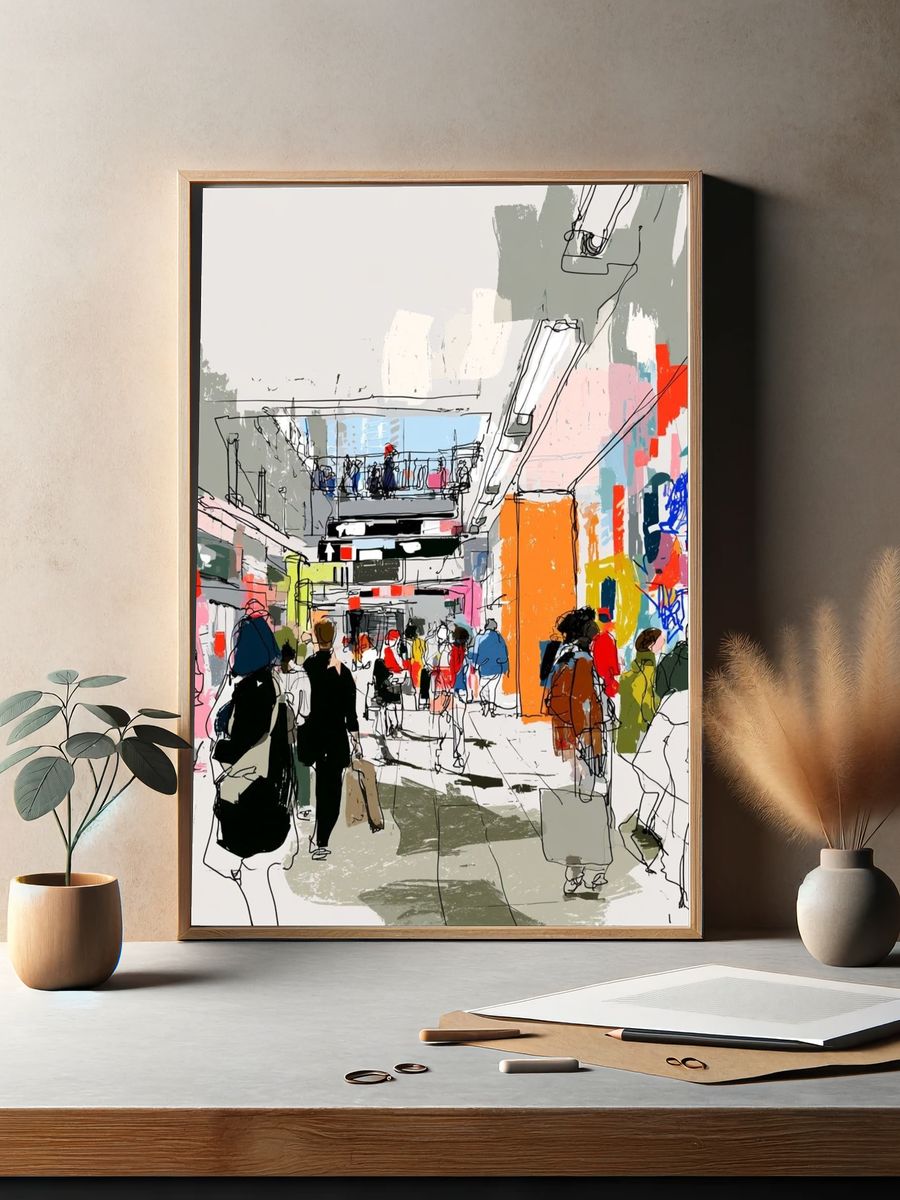Urban Station Sketch Poster. — room view 2