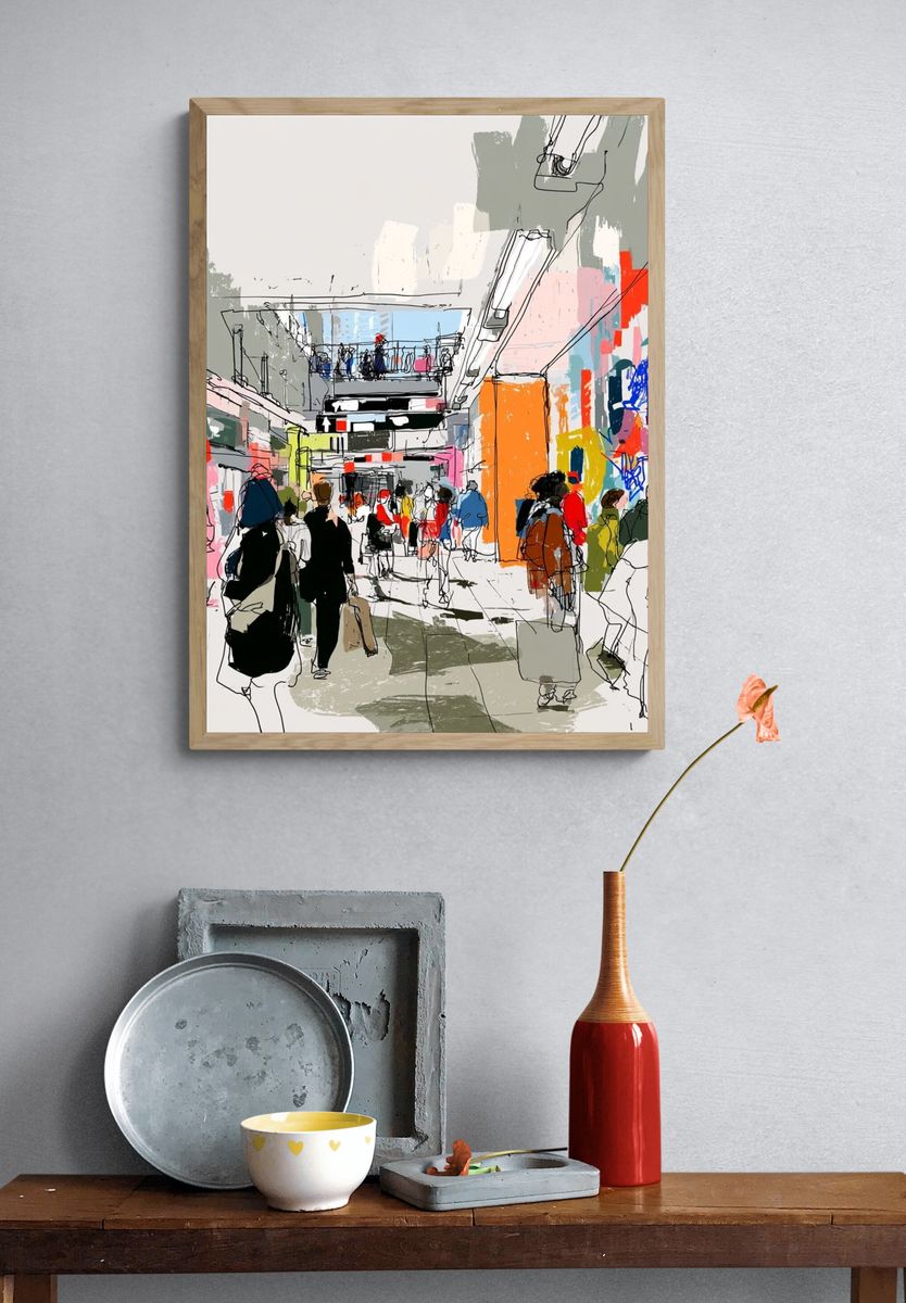 Urban Station Sketch Poster. — room view 3