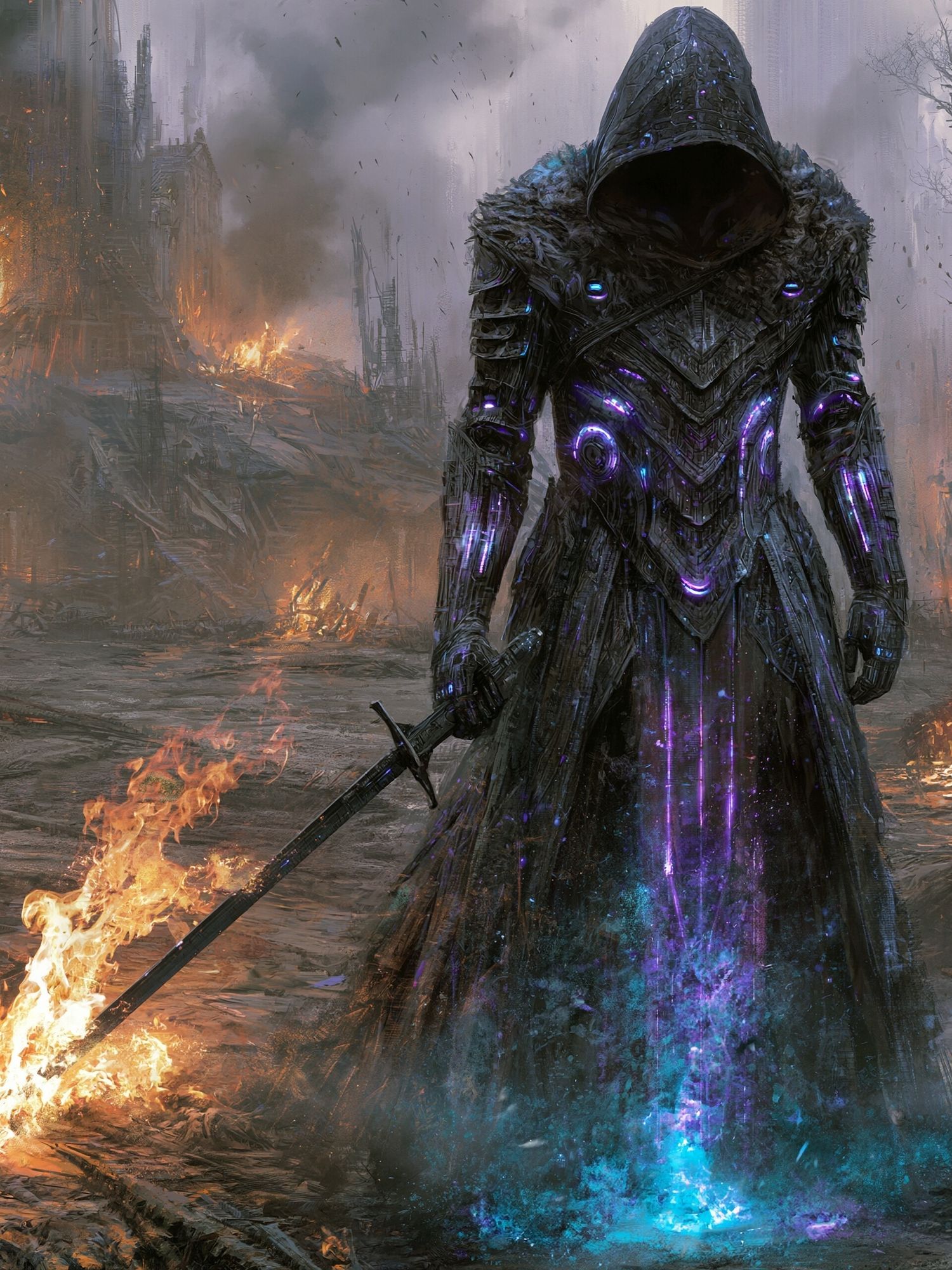 Hooded Dark Fantasy Warrior Poster. poster detail
