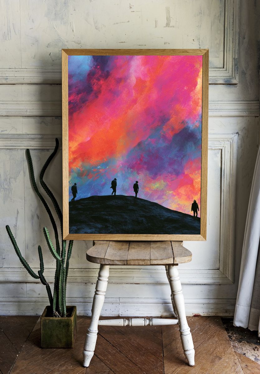Dreamscape Silhouettes Illustration Poster. room preview