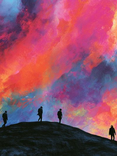 Dreamscape Silhouettes Illustration Poster.