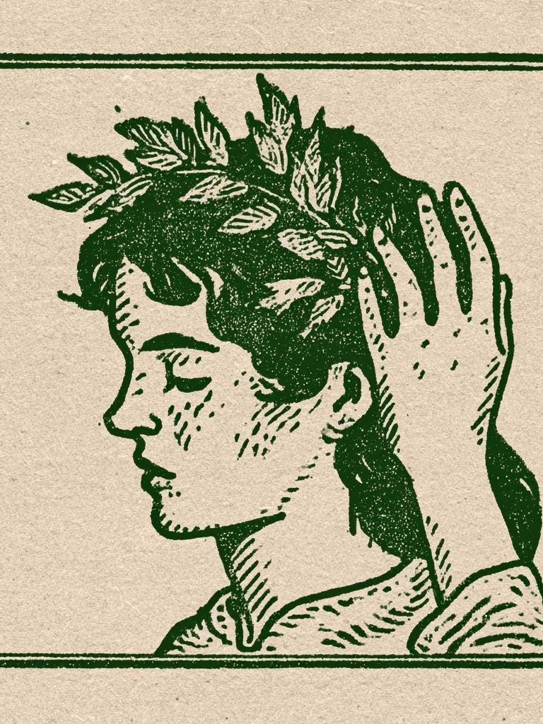 Laurel Crown Portrait Print. poster — illustration art