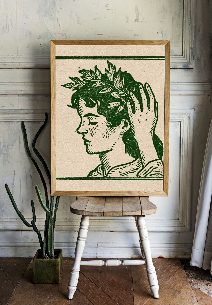 Laurel Crown Portrait Print. — room view 1