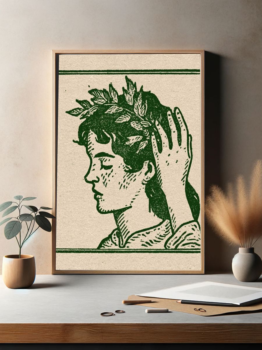 Laurel Crown Portrait Print. — room view 2