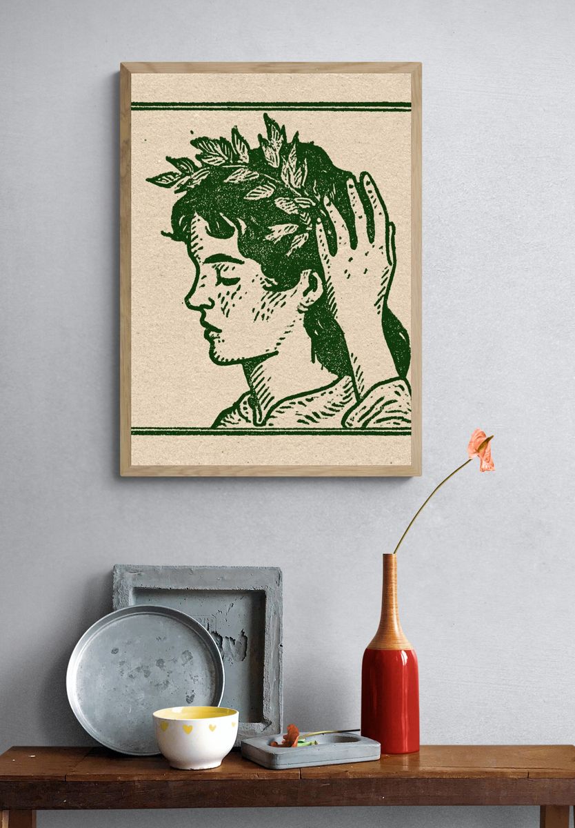 Laurel Crown Portrait Print. — room view 3