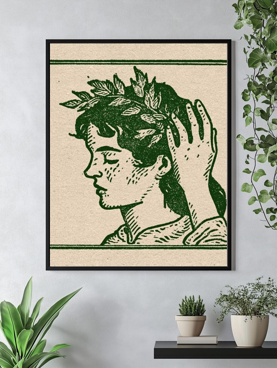Laurel Crown Portrait Print. — room view 4