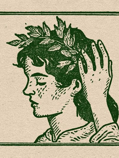 Laurel Crown Portrait Print. poster