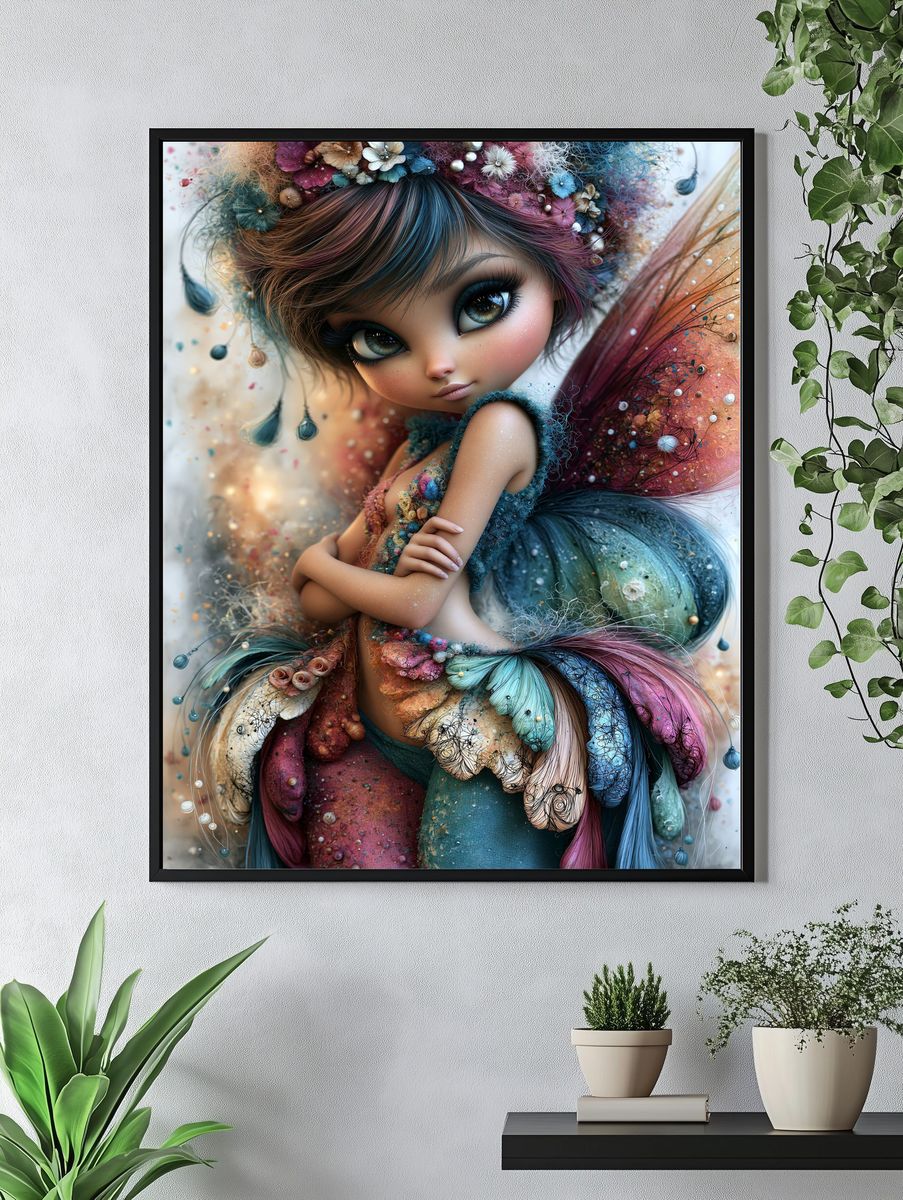 Whimsical Doll Portrait Print. — room view 4