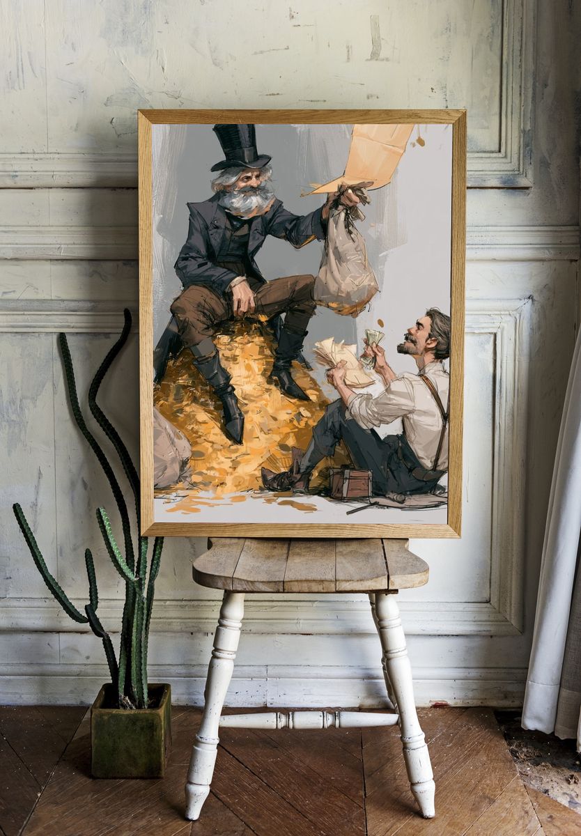 Victorian Street Scene Illustration Poster. room preview
