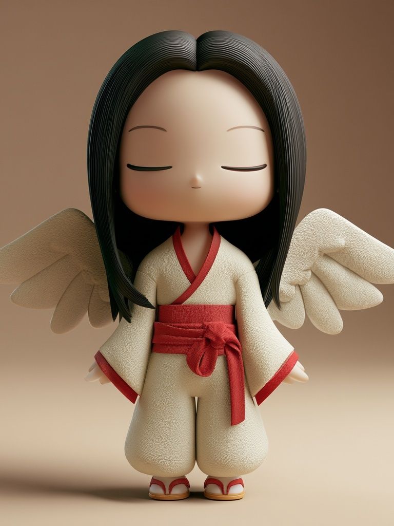 Serene Angel Figurine Illustration Poster. poster detail