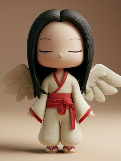 Serene Angel Figurine Illustration Poster. poster