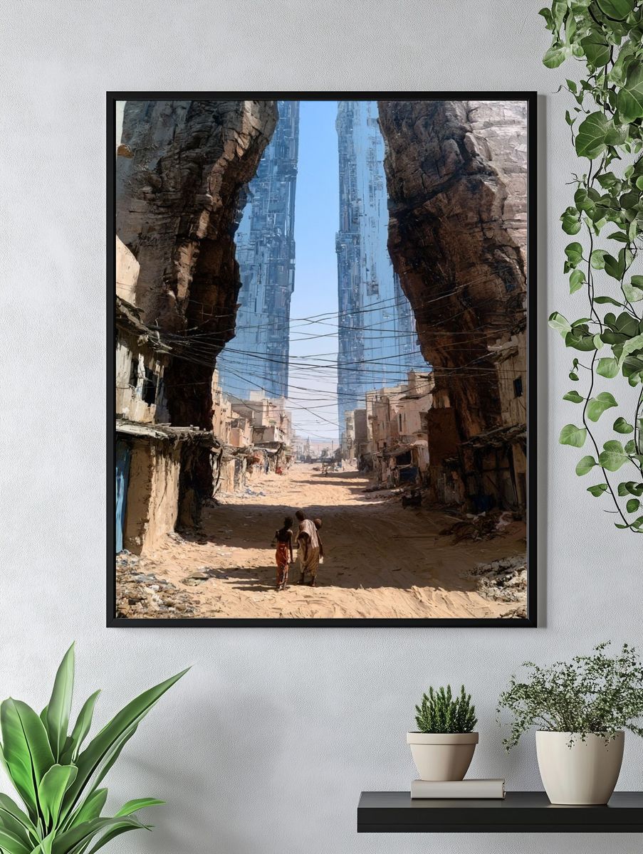 Deserted Futuristic Cityscape Print. — room view 4