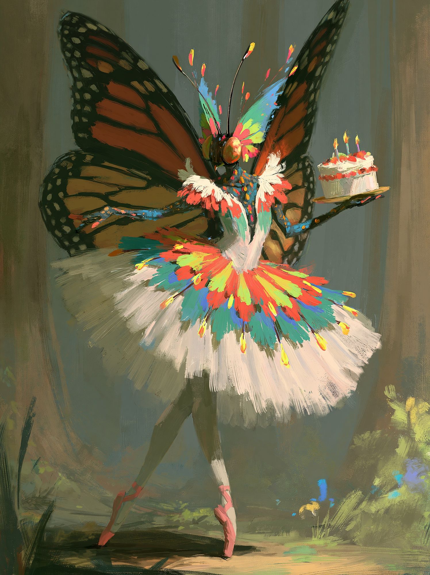 Butterfly Ballerina Illustration Poster. poster — illustration art