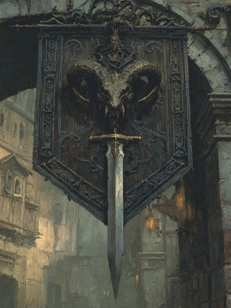 Gothic Ram Emblem — Fantasy Print. poster detail
