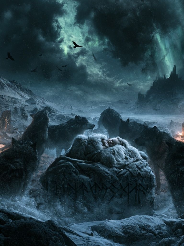 Winter Wolves Fantasy Poster. poster — illustration art