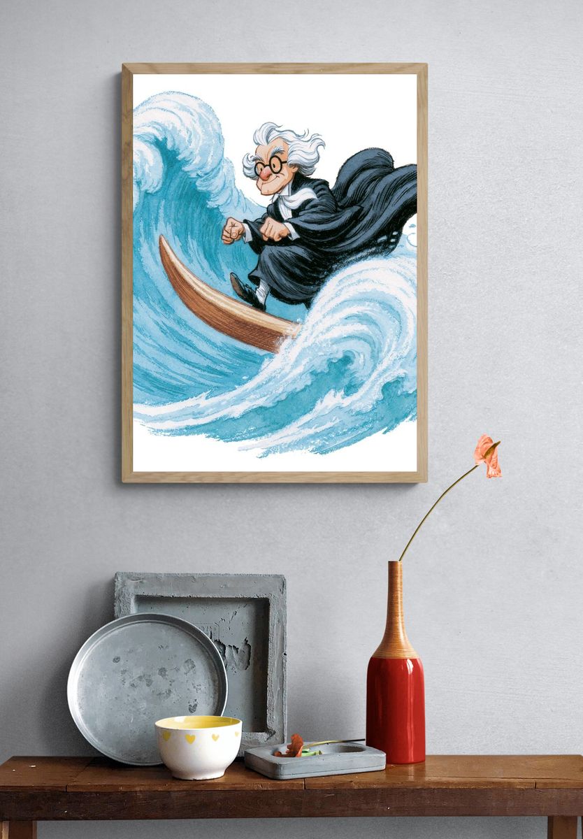 Mushroom Forest Guardian Illustration Poster. — room view 3
