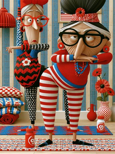 Quirky Knit Characters Illustration Poster. poster