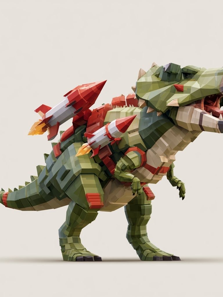 Rocket T-Rex Illustration Poster. poster detail