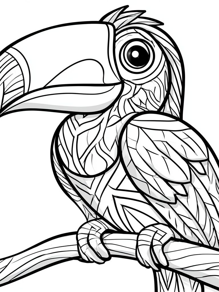 Toucan Line Art Poster. poster — illustration art