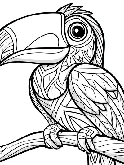 Toucan Line Art Poster.