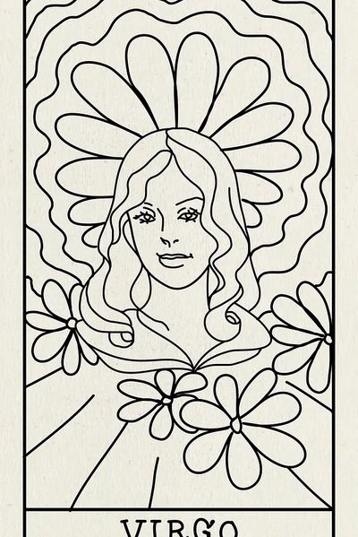 Feminine mobile phone wallpaper, Virgo. poster print