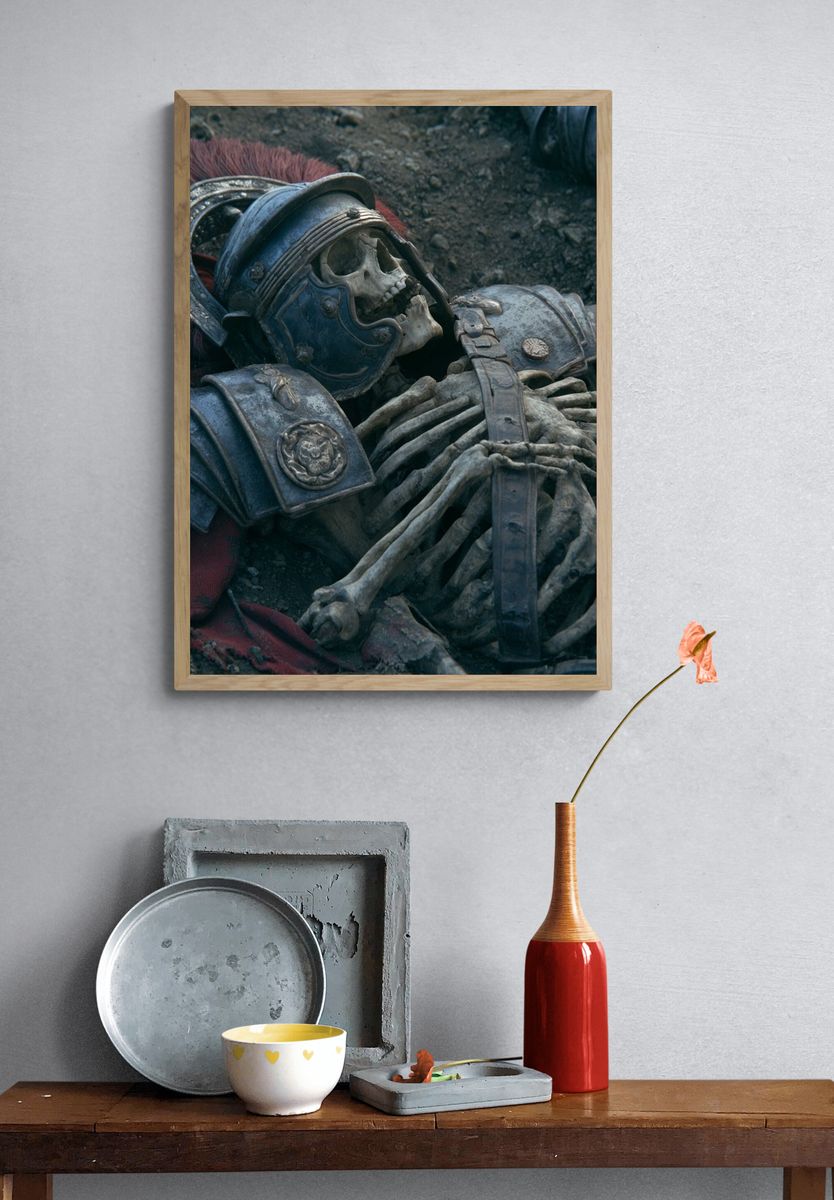 Fallen Roman Skeleton Fantasy Print. — room view 3