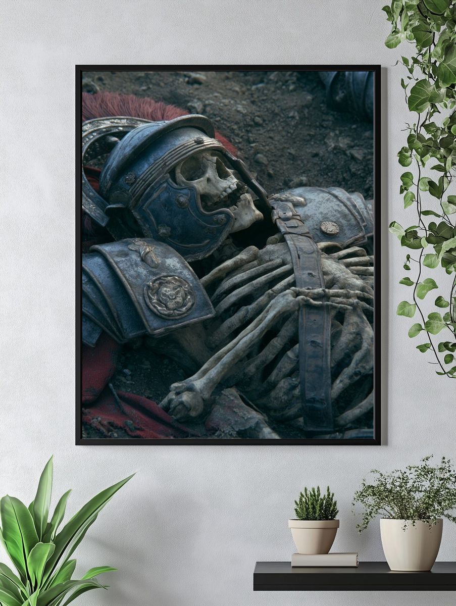 Fallen Roman Skeleton Fantasy Print. — room view 4