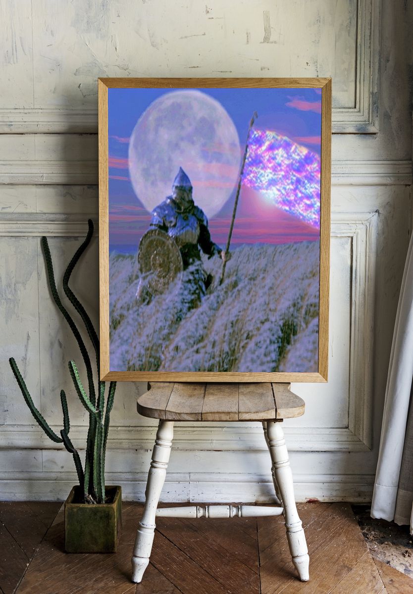 Moonlit Knight Fantasy Print. — room view 1