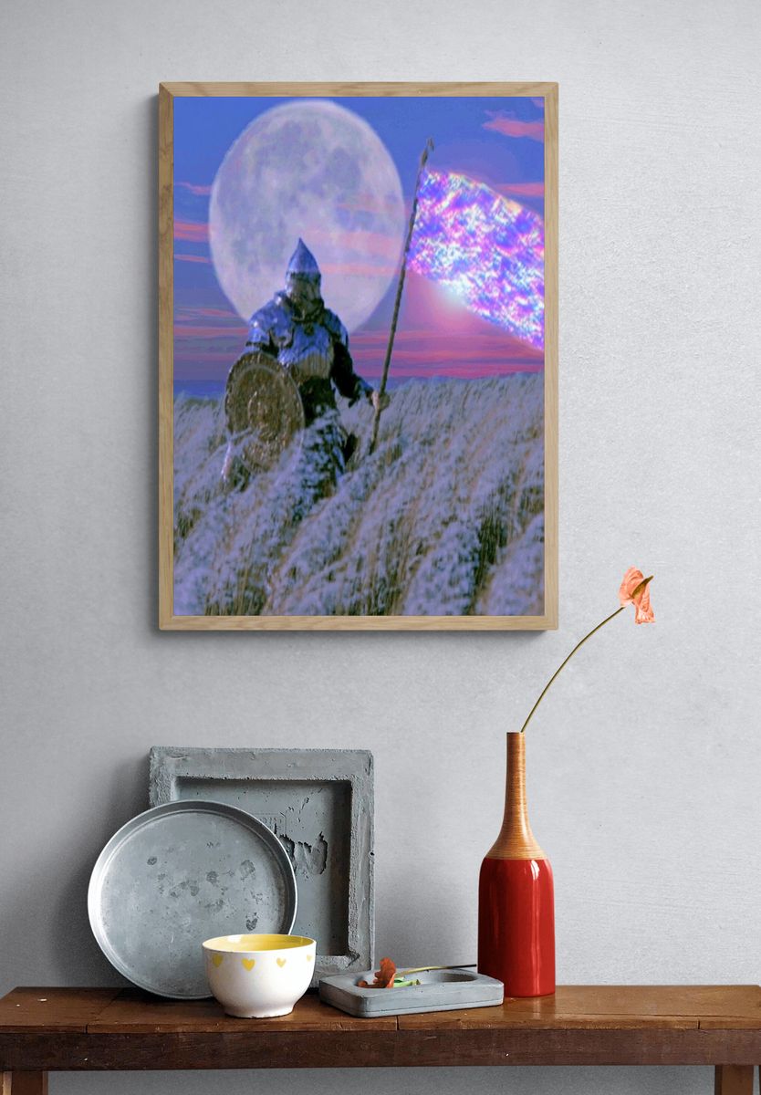 Moonlit Knight Fantasy Print. — room view 3