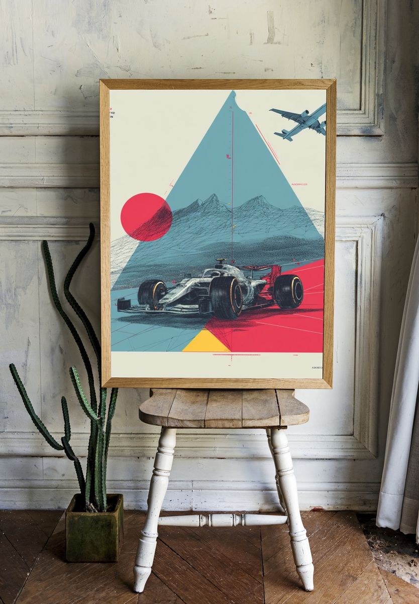 Formula Racing Abstract Poster room preview