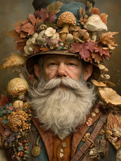 Autumn Forest Gnome Portrait Poster. poster