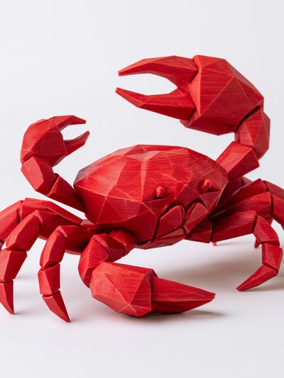 Red Crab 3D Illustration Poster. poster
