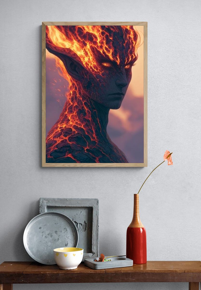 Lava Alien Portrait Print. — room view 3