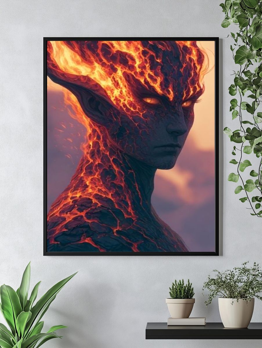 Lava Alien Portrait Print. — room view 4