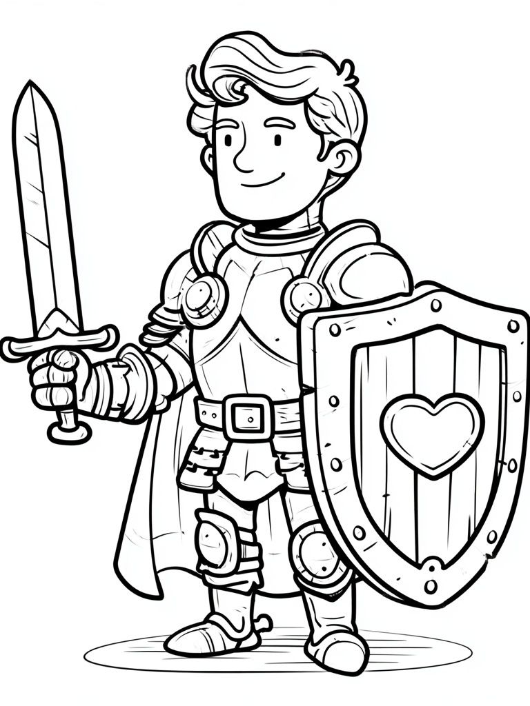 Knight Cartoon Illustration Poster. poster — illustration art