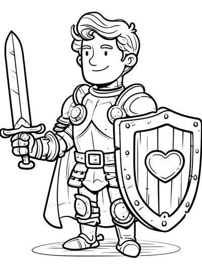 Knight Cartoon Illustration Poster. poster