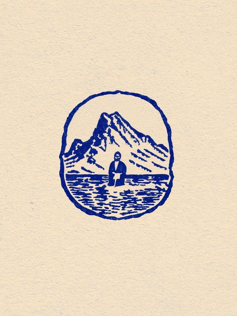 Mountain Lake Emblem Illustration Poster. poster — illustration art