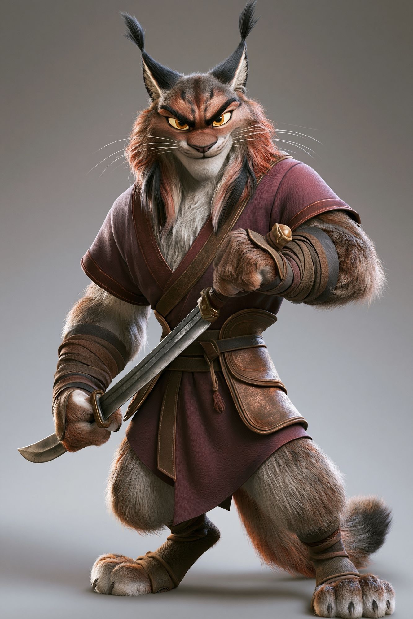 Warrior Lynx Digital Art Poster. poster — illustration art