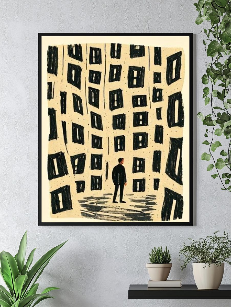 Surreal City Windows Illustration Poster. — room view 4