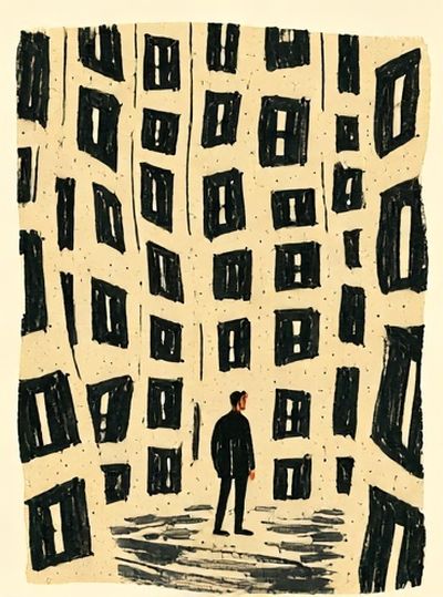 Surreal City Windows Illustration Poster. poster