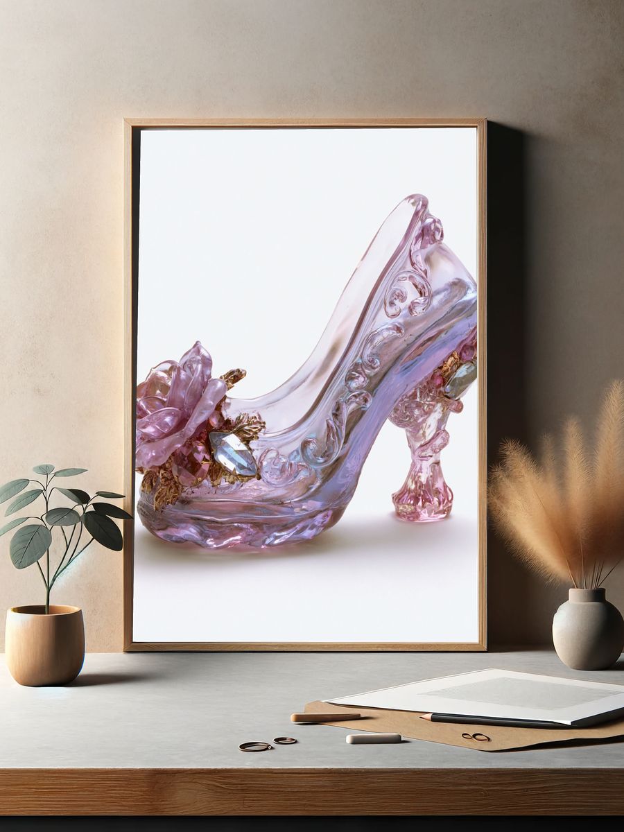 Crystal High Heel Illustration Print. — room view 2