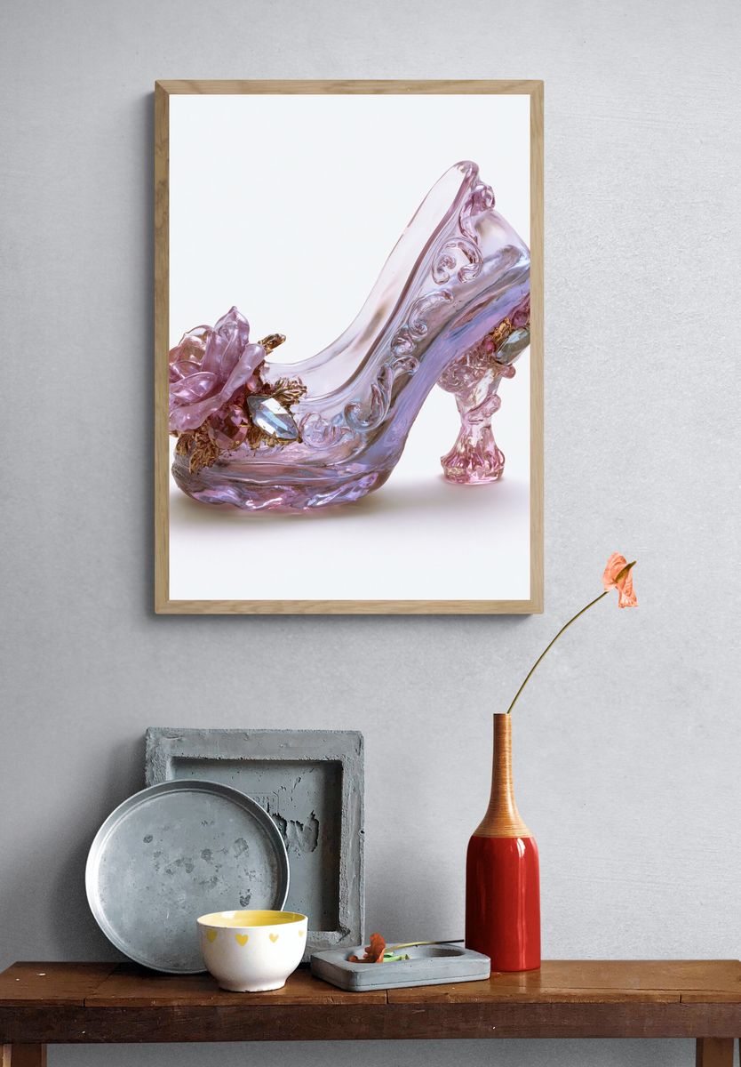 Crystal High Heel Illustration Print. — room view 3